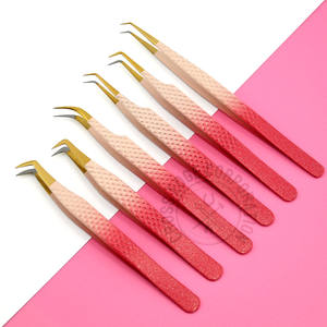 Bulk Custom Packaging Lash Extension Lightweight Isolation Individual Cluster Pointed Tip Gold Fiber Tip Nonslip Lash <b>Tool</b> - Product Image 1