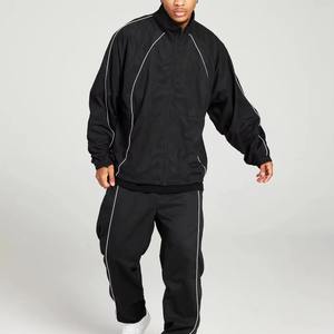 Dernier design de luxe Pantalon de survêtement en nylon à jambe droite pour hommes Pantalon de sport large et large imperméable avec passepoil - Product Image 3