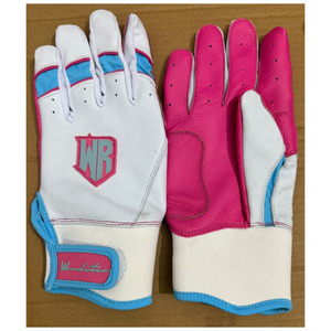 Gants de frappe de baseball professionnels, ADhérence robuste, résistants à l'usure, en cuir, fermeture à lanières, paume et doigts renforcés, personnalisables, vente en gros - Product Image 5