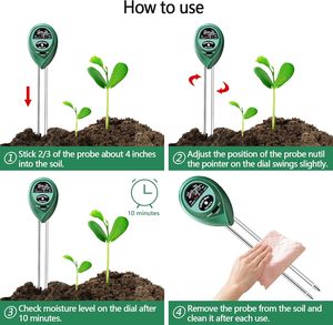 Testador de Solo Medidor de Solo de Umidade da Planta 3 em 1 Luz e Testador de pH Promover Detector de Solo Crescimento Vegetal Saudável - Product Image 3