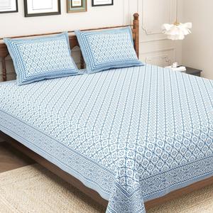 Sábana de Algodón Estampada Geométrica Azul Más Vendida para Decoración de Dormitorio Moderno y Elegante, Suministro Mundial Disponible - Product Image 2