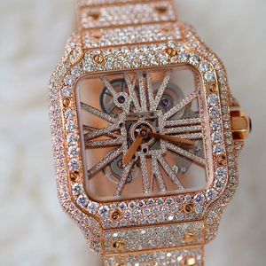 Reloj de Cuarzo de Alta Gama Adornado con Piedras de Moissanita, que Ofrece un Brillo Lujoso, Precisión Confiable y Calidad Premium - Product Image 1