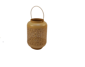 Bougeoir lanterne en fer fait main avec finition or au design fantaisie et porte-bougie chauffe-plat pour les décorations d'Halloween de Noël - Product Image 4