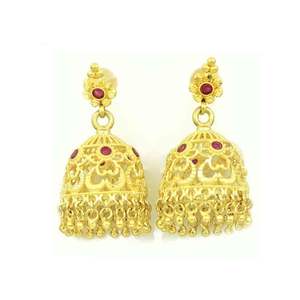 Joyería Chapada en Oro de 14K, 18K y 24K al por Mayor, Conjunto de Joyería con Diseño Floral, Joyería India, Joyería de Latón Rellena de Oro. - Product Image 5