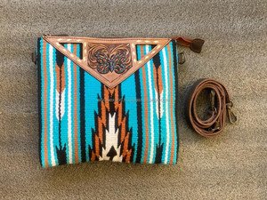 กระเป๋าหนังสไตล์ตะวันตกแอซเท็กทรงเครื่องมือกระเป๋าวินเทจสีน้ำตาลแนววินเทจกระเป๋าถือหนังบุสองชั้นไม่เหมือนใคร - Product Image 2