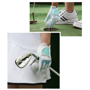 Transpirable Antideslizante partícula Suave piel de oveja cómodo 100% cuero genuino guantes de golf material de cuero guantes de golf para hombres - Product Image 3