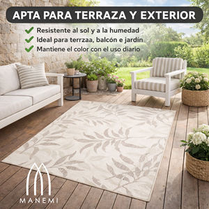 Tapis en polypropylène floral durable pour l'extérieur, pour patio, jardin, balcon, salon, léger, résistant aux taches, facile à nettoyer - Product Image 5