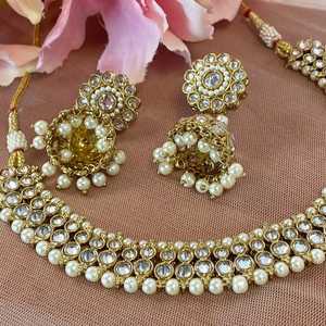 เครื่องประดับ kundan คุณภาพพรีเมี่ยมเครื่องประดับอินเดียต่างหูสร้อยคออินเทรนด์ชุดเจ้าสาวขายส่งแฟชั่น Choker สร้อยคอเครื่องประดับ - Product Image 6