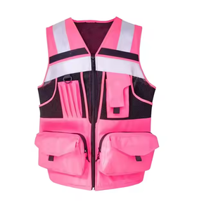Chaleco de seguridad de alta visibilidad OEM más vendido con logotipo personalizado Algodón duradero y material de poliéster reflectante para hombres - Product Image 3