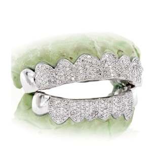 Bijoux de Piercing fin personnalisables véritables diamants SI nid d'abeille Grillz coupes permanentes gratuites blanc brillant CZ Stowes or blanc couleurs roses - Product Image 2