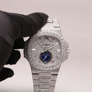 Montre automatique de luxe BRIVA JEWELS pour homme en acier inoxydable Shanghai 42 mm, phase de lune, cadran en cristal saphir, analogique-numérique, cachée - Product Image 2
