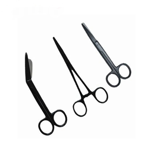 Tijeras de utilidad para equipos médicos, tijeras de vendaje mate negro, fuente de alimentación Manual, instrumentos quirúrgicos finos crudos, Material de acero - Product Image 1