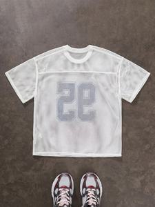 เสื้อเจอร์ซีย์ฟุตบอลแบบอเมริกันเสื้อกีฬาตาข่ายวินเทจผ้าเจอร์ซี่ระบายอากาศไซส์ใหญ่พิเศษ - Product Image 3