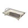 Plateau en métal fantaisie de designer en forme de rectangle argenté allemand avec support s pour les deux côtés plateau décoratif - Product Image 2