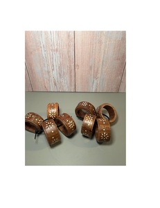 Wooden napkin ring carved from natural wood for <b>farmhouse</b> style kitchen <b>rustic</b> <b>dining</b> <b>table</b> decoration accessory - Product Image 3