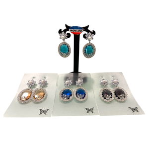 Pendientes AD tradicionales y contemporáneos para damas en acabado dorado y plateado Joyería al por mayor de la mejor calidad - Product Image 1