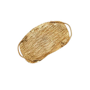 Plateau fabriqué à la main vente chaude en gros pièce maîtresse pour une utilisation décorative en aluminium métal plateau de service personnalisé plaque ovale - Product Image 2