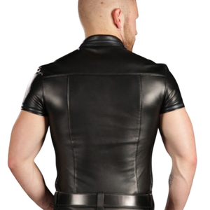 Lambskin Polo <b>Shirt</b> Red Bold Red Lambskin Polo <b>Shirt</b> Stylish and Trendy Perfect for Modern Fashion Statements - Product Image 6