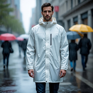 Men's Lightweight Zipper Windbreaker Jacket Soft Outdoor Hiking Winter Rain <b>Coat</b> Streetwear Mountain Long Jacket <b>Coat</b> Men - Product Image 2