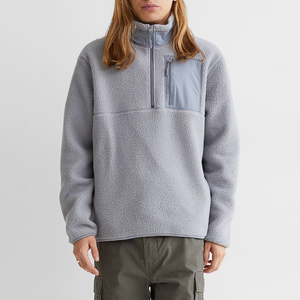 Custom Men Women's <b>Jumper</b> Half Zip <b>Sherpa</b> Fleece Pullover Hoodie Thick Heavyweight Loose Fitting Hoodie 1/4 Zip Plain Sweatshirt - Product Image 6