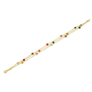 14K oro sólido 3 capas Rosa corte circón luz pulsera turco azul mal de ojos buena suerte brazaletes al por mayor de Turquía - Product Image 2