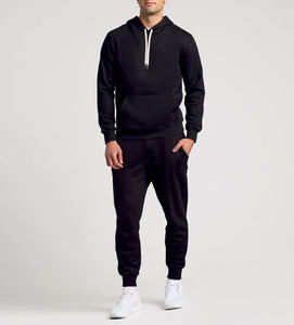 <b>Men's</b> Winter <b>Hooded</b> <b>Fleece</b> Pullover Hoodies 100% Cotton Breathable Soft Cotton Blend Solid Color Custom Logo Plus Size For <b>Men</b> - Product Image 4