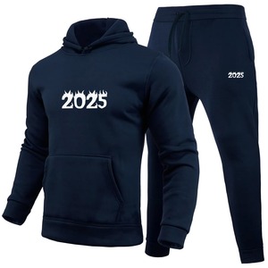 Conjunto de chándal de invierno de peso pesado para hombre con capucha sólida ecológica de alta calidad, ropa deportiva con logotipo personalizado - Product Image 2