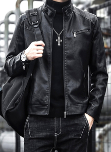 Chaqueta de cuero americano de alta calidad para hombres Cuero real de lona de primera calidad barato para primavera y otoño Estilo británico - Product Image 6