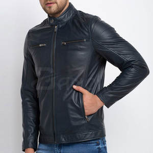 Chaqueta de invierno de cuero con cuello levantado de alto diseño único para hombre de la mejor calidad, suministro de tela OEM con estampado personalizado, transpirable, de secado rápido - Product Image 2