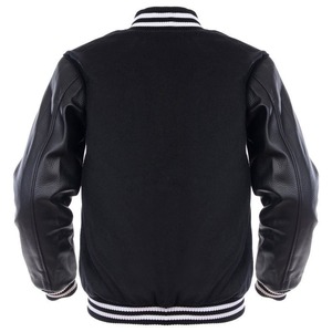 University Letterman Varsity Jacket for Men Real Leather with Stand Collar and Pattern Decoration CollegeBaseballjacket for men - Product Image 3