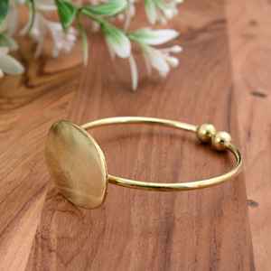 Brazalete minimalista de oro moderno hecho a mano para pulsera para mujer, brazalete de placa redonda Simple, regalo de joyería de moda ajustable - Product Image 4