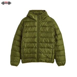 High Quality Casual Custom Men's Puffer Jacket Canvas <b>Stand</b> Collar Front Pocket Breathable Eco-Friendly Denim - Product Image 2