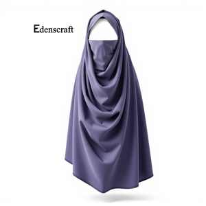 Customizable Lightweight Breathable Soft Fabric Traditional <b>Khimar</b> Headscarf Elegant Casual Plus Size Seamless Polyester Muslims - Product Image 6