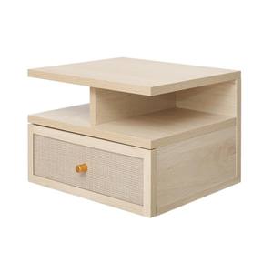 โต๊ะข้างเตียงไม้ลอยน้ําคุณภาพสูง โต๊ะข้างเตียงติดผนังพร้อมชั้นวางและลิ้นชักเปิด โต๊ะข้างเตียงผลิตในเวียดนาม - Product Image 1