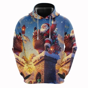 Sudaderas con Capucha de Año Nuevo con Estampado 3D de Papá Noel, Sudaderas Casuales Unisex para Hombres, Mujeres y Niños, Ropa Navideña Sólida - Product Image 4