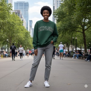 Pull en molleton à col montant ample pour femme, couleur unie, écologique, avec logo personnalisé, vente en gros - Product Image 1