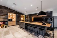 Kejia Lacquer Modular kustom desain dapur cospina lampu LED Modern lemari dapur perabot dapur rumah dengan Pulau