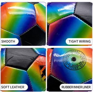 N ° 5 Performance d'entraînement épaissie Football arc-en-ciel en PVC réfléchissant - Product Image 2