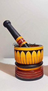 Tradebyd Madera Okhli Mortero Natural y Maja Molinillo Rústico Artesanal para Especias y Hierbas - Product Image 5