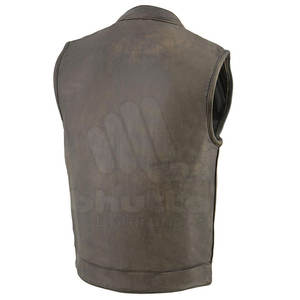 Gilet en cuir rétro pour homme, taille plus, tendance, sans manches, coupe-vent, décontracté, automne 2025 - Product Image 2