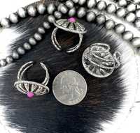 Anillo Ajustable de Plata de Ley Rosa con Gema, Engaste de Bisel de Piedra Natural, Certificado por Terceros, para Joyería Fina Femenina
