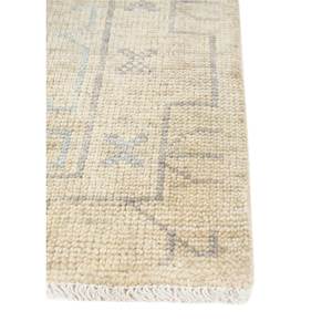 Alfombra de Lana Anudada a Mano Erbe Green, Diseño Geométrico Rectangular para Decoración de Sala de Estar o Pasillo, Tamaño Rectangular 9x12 - SKWL-667 - Product Image 4