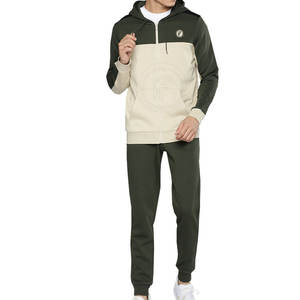 Vente chaude hommes Slim Fit survêtement 100% coton confortable à capuche formation porter fermeture éclair à la mode solide motif pour l'hiver - Product Image 1