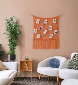 Marco de Fotos de Pared de Macramé de Algodón al por Mayor, Arte de Pared Tejido Estilo Boho para Sala de Estar y Decoración del Hogar - Product Image 5