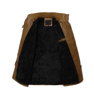 Veste imperméable à logo personnalisé Streetwear OEM Veste en cuir à fermeture éclair de haute qualité pour hommes - Product Image 5