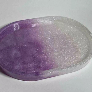 Plateau décoratif en résine de plusieurs couleurs, organisateur de cosmétiques, décoration d'intérieur, plateau ovale en résine, plateau de coiffeuse, haute qualité - Product Image 1