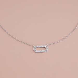 Collar Geométrico de Aleación de Zinc Chapado en Oro para Mujer, Diseño de Mariposa, Corazón y Número, Cadena de Eslabones, Ideal para Regalo - Product Image 1