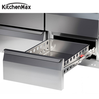Réfrigérateur plan de travail KitchenMax Réfrigérateur commercial Hôtel Armoire de cuisine Réfrigérateur 4 portes Congélateur et refroidisseur Établi
