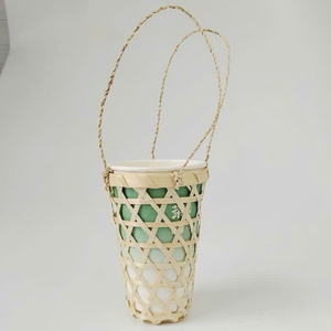 12Oz 16Oz 22Oz Disposable Bamboo <b>Cup</b> Holder Eco-Friendly: In Stock for Export Strap Rattan Seagrass <b>Cup</b> Carrier From 99 Gold - Product Image 1
