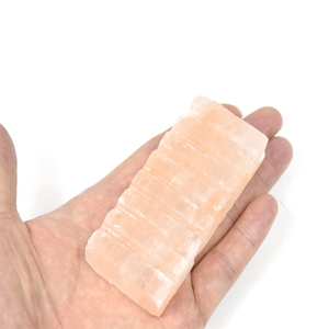 Râpe à sel de l'Himalaya pour massage des pieds, 1 côté plat, pierre de massage corporel |   Masseur de réflexologie naturelle pour la détoxification |   Formes sur mesure - Product Image 2